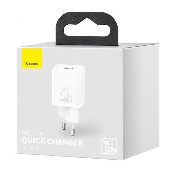Baseus Super Si 1C snabbladdare USB Typ C 20 W Strömförsörjning vit (CCSUP-B02)