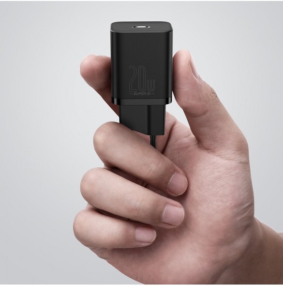 Baseus Super Si 1C snabbladdare USB Typ C 20 W Strömförsörjning vit (CCSUP-B02)