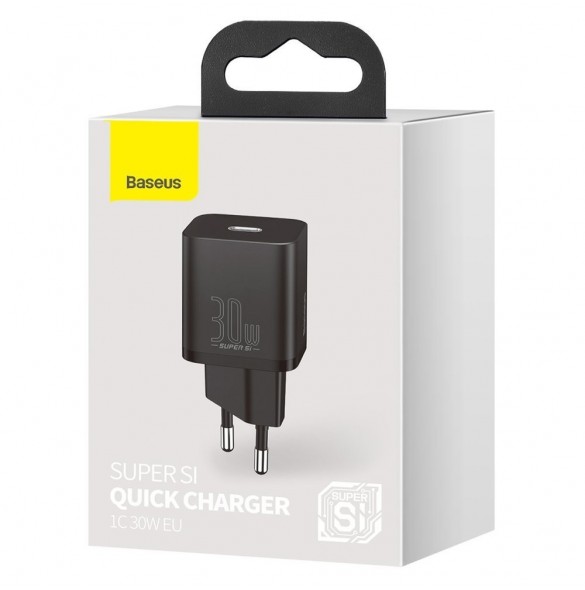 Baseus Super Si 1C snabbladdare USB Typ C 30W Strömförsörjning Snabbladdning svart (CCSUP-J01)