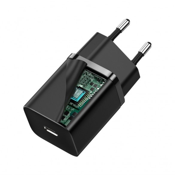Baseus Super Si 1C snabbladdare USB Typ C 30W Strömförsörjning Snabbladdning svart (CCSUP-J01)