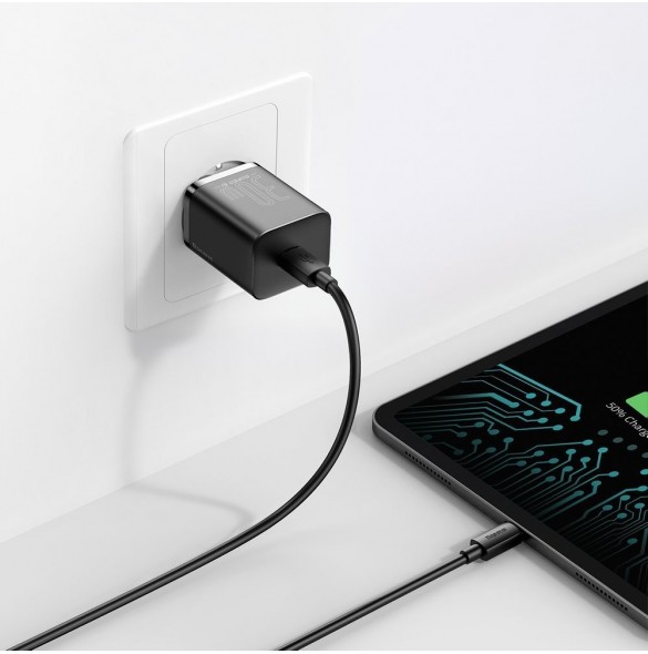 Baseus Super Si 1C snabbladdare USB Typ C 30W Strömförsörjning Snabbladdning svart (CCSUP-J01)