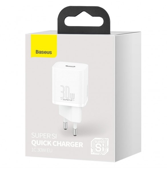 Baseus Super Si 1C snabbladdare USB Typ C 30W Strömförsörjning Snabbladdning vit (CCSUP-J02)
