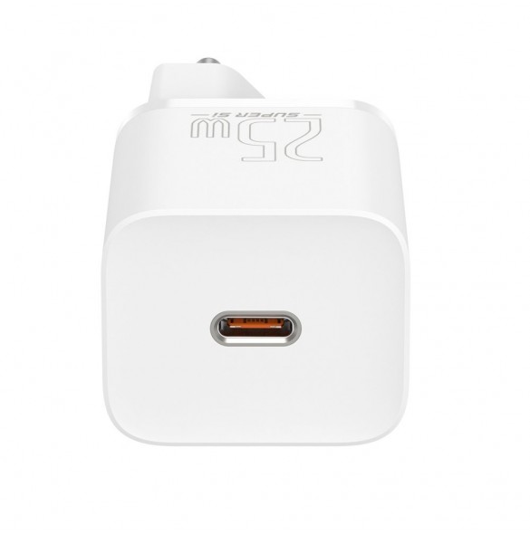 Baseus Super Si 1C snabb väggladdare USB Typ C 25W Power Delivery Quick Charge vit (CCSP020102)