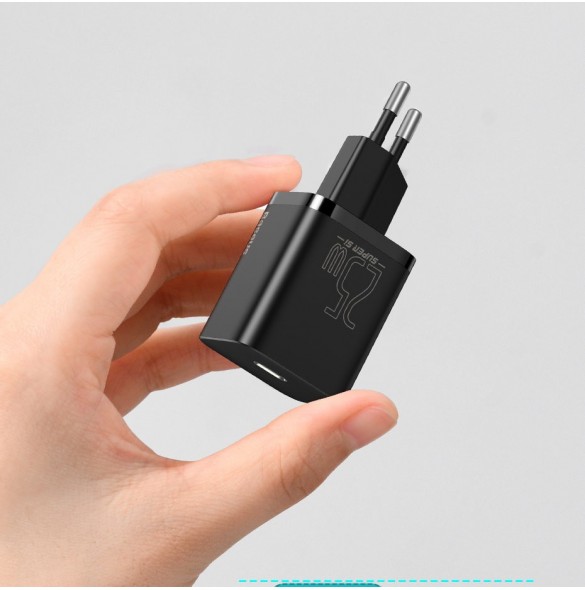 Baseus Super Si 1C snabb väggladdare USB Typ C 25W Power Delivery Quick Charge vit (CCSP020102)
