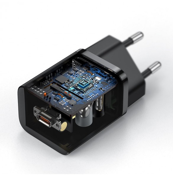 Baseus Super Si 1C snabb väggladdare USB Typ C 25W Power Delivery Quick Charge vit (CCSP020102)