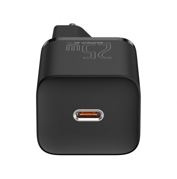 Baseus Super Si snabbladdare Quick Charge 3.0 Strömförsörjning 25W 3A + Kabel USB Typ C - USB Typ C 3A 1m svart (TZCCSUP-L01)