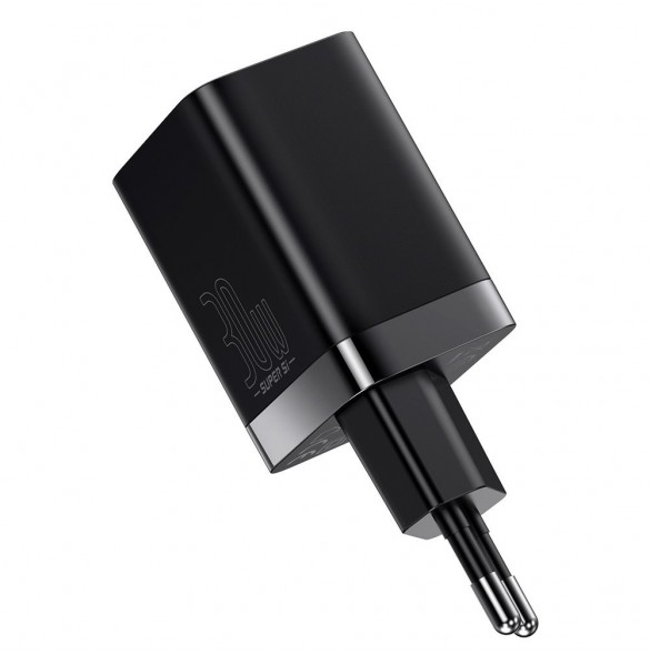 Baseus Super Si Pro snabbladdare USB / USB Typ C 30W Strömförsörjning Snabbladdning svart (CCSUPP-E01)