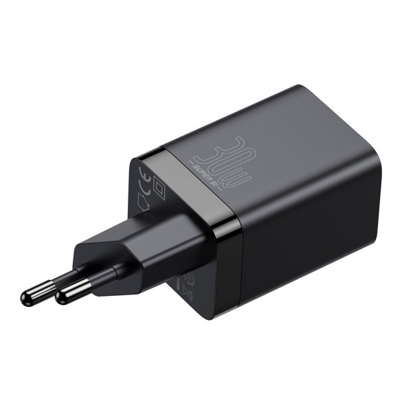Baseus Super Si Pro snabbladdare USB / USB Typ C 30W Strömförsörjning Snabbladdning svart (CCSUPP-E01)