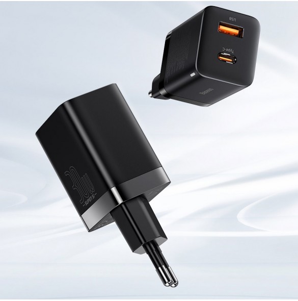 Baseus Super Si Pro snabbladdare USB / USB Typ C 30W Strömförsörjning Snabbladdning svart (CCSUPP-E01)