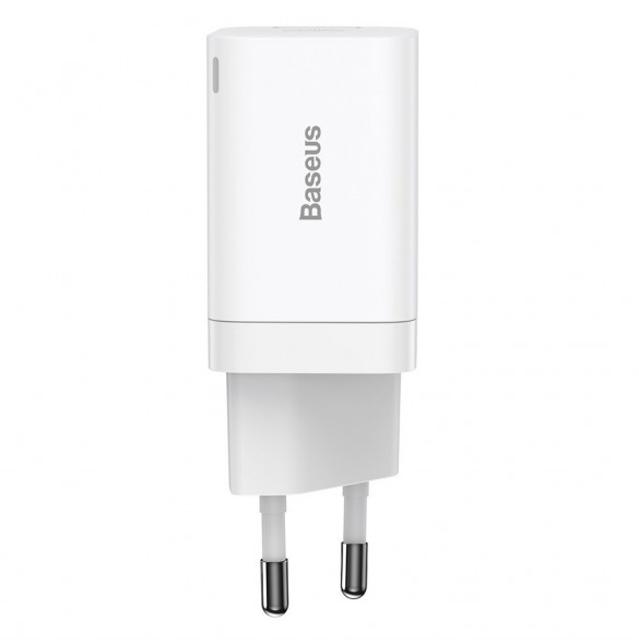 Baseus Super Si Pro USB / USB Typ C Snabbladdare 30W Strömförsörjning Snabbladdning vit (CCSUPP-E02)