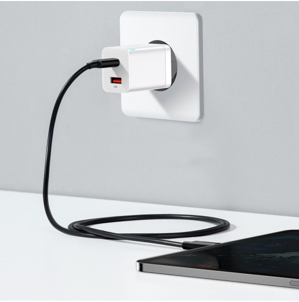Baseus Super Si Pro USB / USB Typ C Snabbladdare 30W Strömförsörjning Snabbladdning vit (CCSUPP-E02)