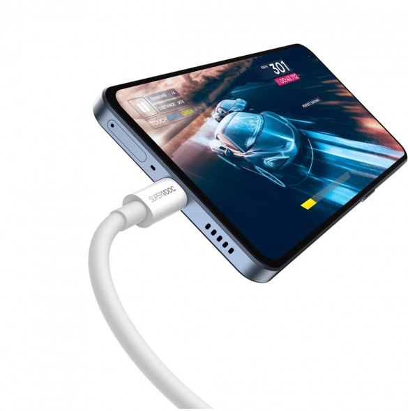 Baseus Superior Series SUPERVOOC USB-A till USB-C 65W 1m kabel vit