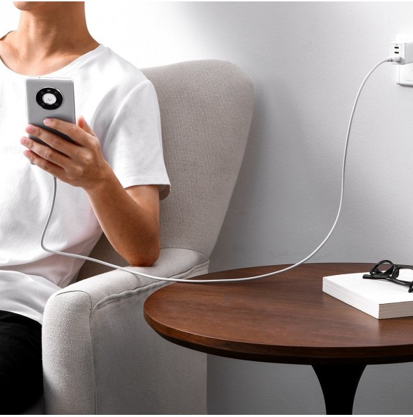 Baseus Superior Series SUPERVOOC USB-A till USB-C 65W 1m kabel vit