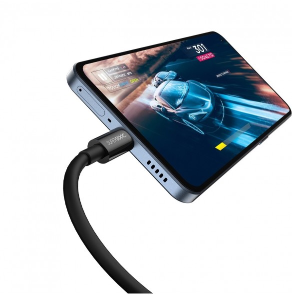 Baseus Superior Series SUPERVOOC USB-A till USB-C-kabel 65W 1m svart
