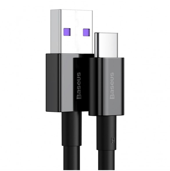 Baseus Superior USB-kabel - USB Typ C 66 W (11 V / 6 A) Huawei SuperCharge SCP 2 m svart (CATYS-A01)
