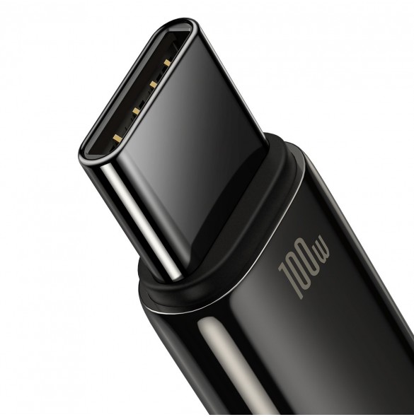 Baseus Tungsten Gold-kabel USB-A - USB-C 480Mb/s 100W 1m svart (CAWJ000001)