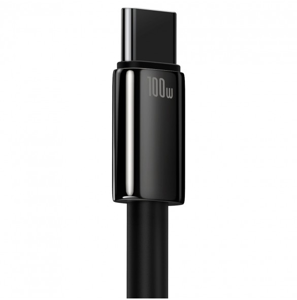Baseus Tungsten Gold-kabel USB-A - USB-C 480Mb/s 100W 1m svart (CAWJ000001)