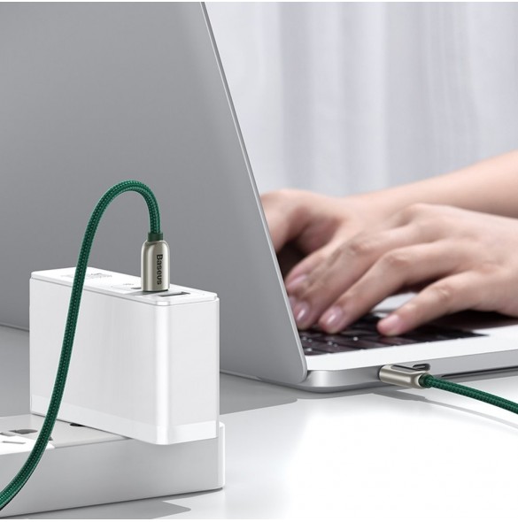 Baseus USB Typ C - USB Typ C-kabel 100 W (20 V / 5 A) 1 m Strömförsörjning med skärm effektmätare grön (CATSK-B06)