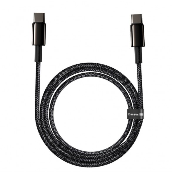 Baseus USB Typ C - USB Typ C-kabel Strömleverans Snabbladdning 100 W 5 A 2 m svart (CATWJ-A01)
