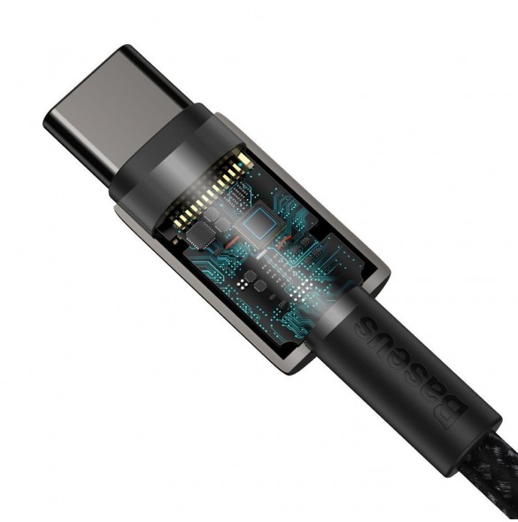 Baseus USB Typ C - USB Typ C-kabel Strömleverans Snabbladdning 100 W 5 A 2 m svart (CATWJ-A01)