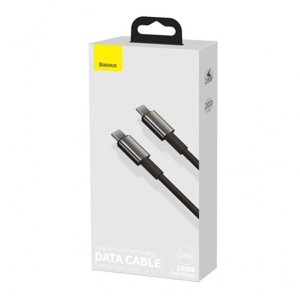 Baseus USB Typ C - USB Typ C-kabel Strömleverans Snabbladdning 100 W 5 A 2 m svart (CATWJ-A01)