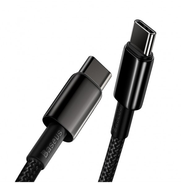 Baseus USB Typ C - USB Typ C-kabel Strömleverans Snabbladdning 100 W 5 A 2 m svart (CATWJ-A01)