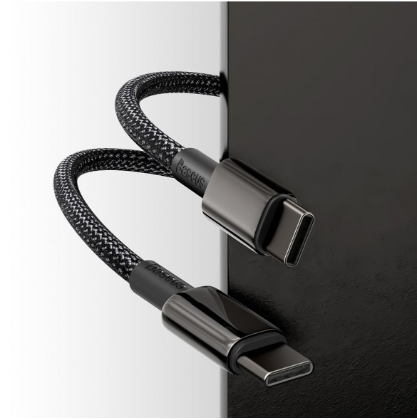 Baseus USB Typ C - USB Typ C-kabel Strömleverans Snabbladdning 100 W 5 A 2 m svart (CATWJ-A01)