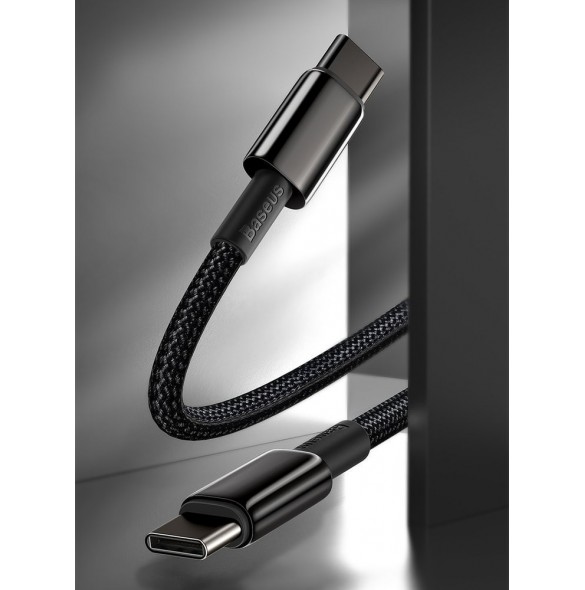 Baseus USB Typ C - USB Typ C-kabel Strömleverans Snabbladdning 100 W 5 A 2 m svart (CATWJ-A01)