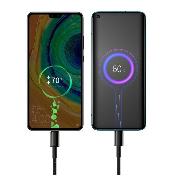 Baseus USB Typ C - USB Typ C-kabel Strömleverans Snabbladdning 100 W 5 A 2 m svart (CATWJ-A01)