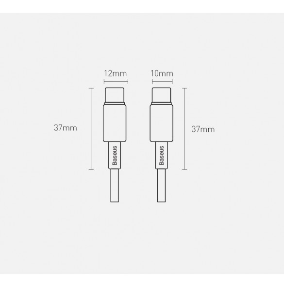 Baseus USB Typ C - USB Typ C-kabel Strömleverans Snabbladdning 100 W 5 A 2 m svart (CATWJ-A01)