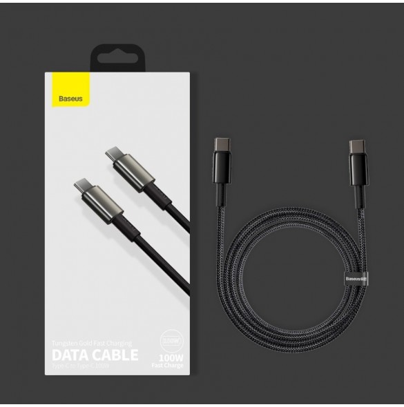 Baseus USB Typ C - USB Typ C-kabel Strömleverans Snabbladdning 100 W 5 A 2 m svart (CATWJ-A01)