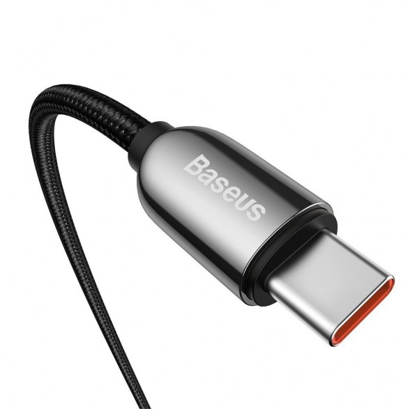 Baseus USB Type C-kabel - USB Type C 100W (20V / 5A) Strömförsörjning med skärmeffektmätare 2m svart (CATSK-C01)