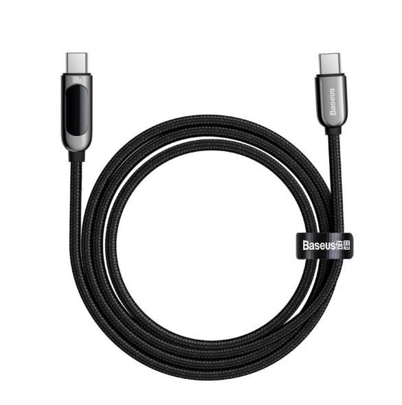 Baseus USB Type C-kabel - USB Type C 100W (20V / 5A) Strömförsörjning med skärmeffektmätare 2m svart (CATSK-C01)