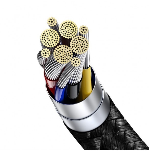 Baseus USB Type C-kabel - USB Type C 100W (20V / 5A) Strömförsörjning med skärmeffektmätare 2m svart (CATSK-C01)