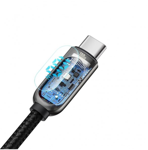 Baseus USB Type C-kabel - USB Type C 100W (20V / 5A) Strömförsörjning med skärmeffektmätare 2m svart (CATSK-C01)