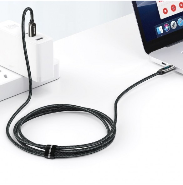 Baseus USB Type C-kabel - USB Type C 100W (20V / 5A) Strömförsörjning med skärmeffektmätare 2m svart (CATSK-C01)
