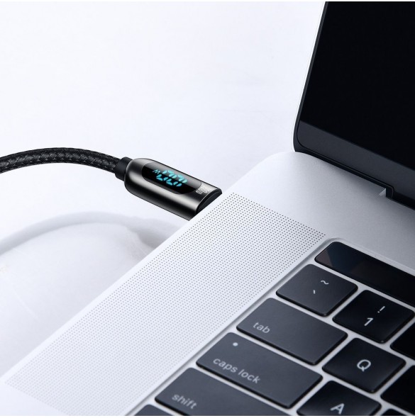 Baseus USB Type C-kabel - USB Type C 100W (20V / 5A) Strömförsörjning med skärmeffektmätare 2m svart (CATSK-C01)
