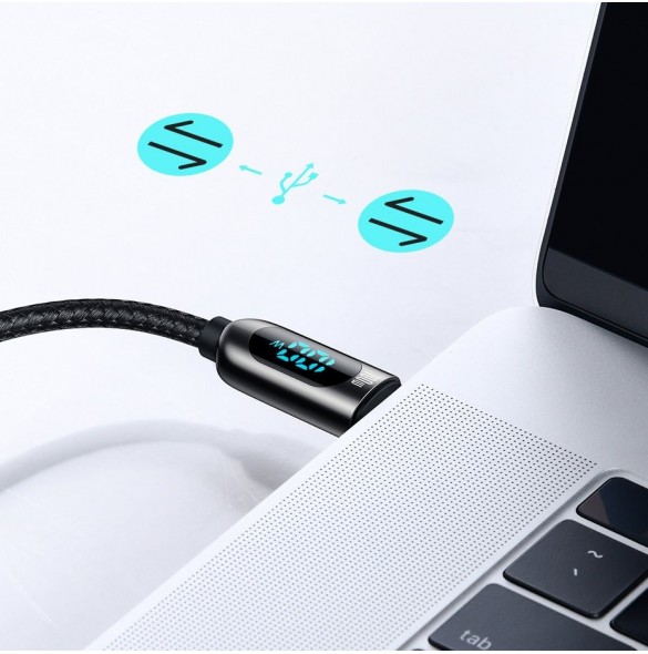 Baseus USB Type C-kabel - USB Type C 100W (20V / 5A) Strömförsörjning med skärmeffektmätare 2m svart (CATSK-C01)