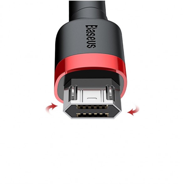 Baseus Cafule Kabel slitstark nylonkabel USB / micro USB 2A 3M svart-röd (CAMKLF-H91)