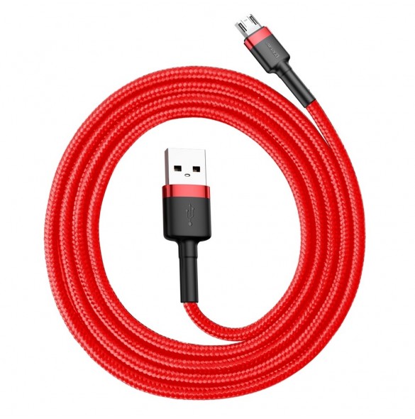Baseus Cafule Kabel slitstark nylonkabel USB / micro USB QC3.0 2.4A 1M röd (CAMKLF-B09)