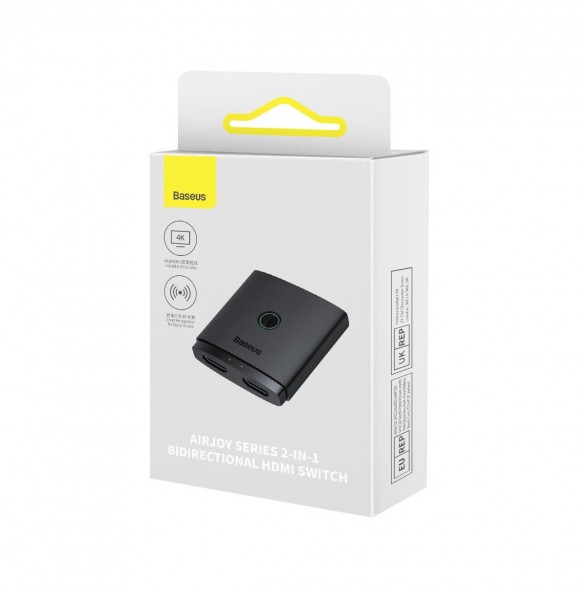 Baseus AirJoy 2in1 4K 60Hz dubbelriktad HDMI-adapter - svart