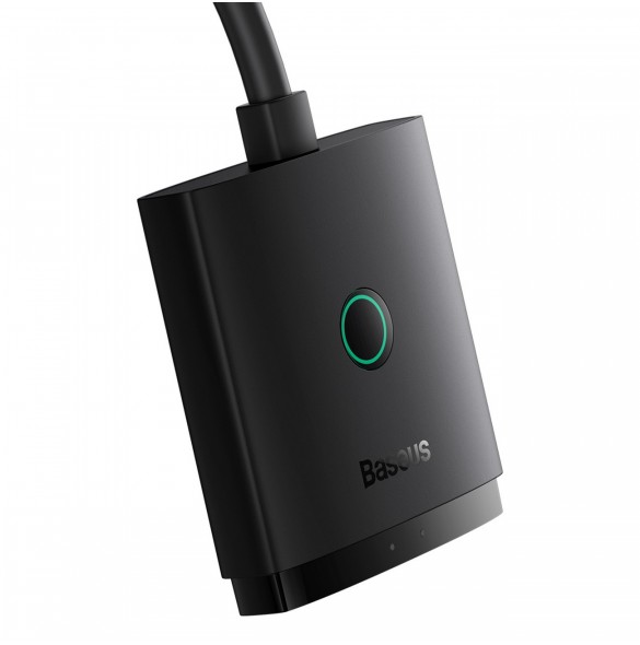 Baseus AirJoy 2in1 4K 60Hz dubbelriktad HDMI-adapter med inbyggd 1m kabel - svart