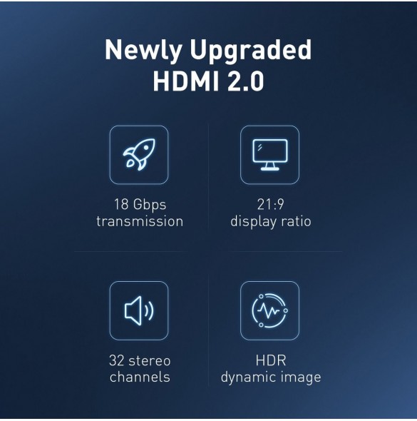 Baseus-kabel HDMI 2.0 0.75m svart (WKGQ030201)