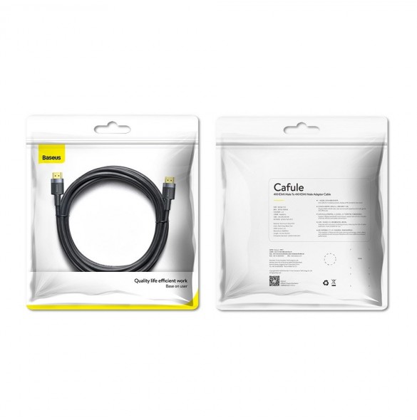 Baseus Cafule-kabel HDMI 2.0-kabel 4K 60 Hz 3D 18 Gbps 3 m svart (CADKLF-G01)