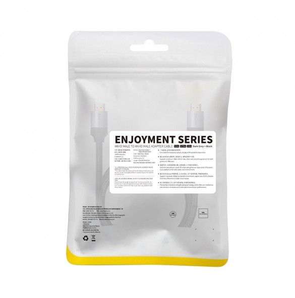 Baseus Enjoyment adapterkabel HDMI-kabel 4K60Hz 1,5m mörkgrå