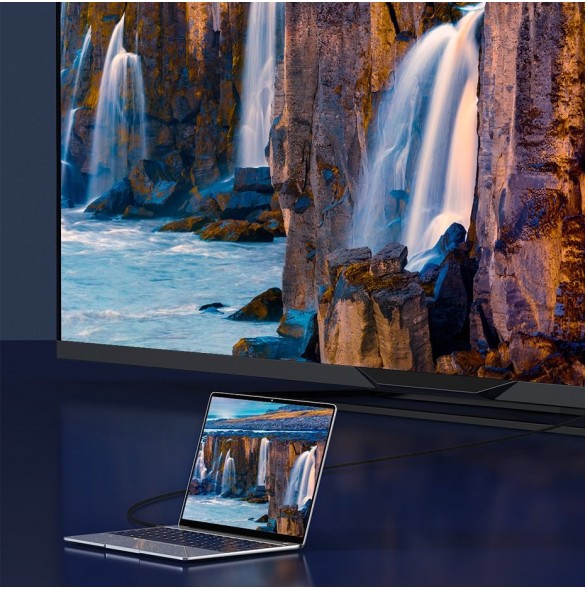 Baseus HDMI 2.1-kabel 8K 60 Hz 48 Gbps / 4K 120 Hz / 2K 144 Hz 3D eARC QMS Dynamic HDR VRR ALLM 3 m svart (CAKGQ-L01)