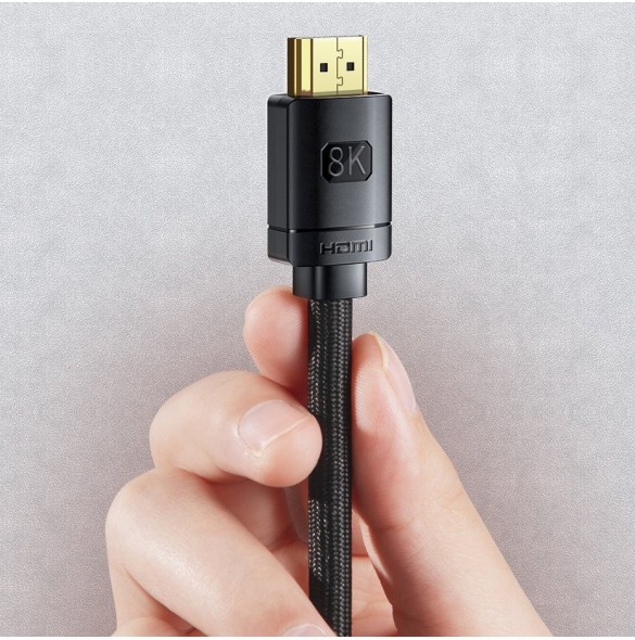Baseus HDMI 2.1-kabel 8K 60 Hz 48 Gbps / 4K 120 Hz / 2K 144 Hz 3D eARC QMS Dynamic HDR VRR ALLM 3 m svart (CAKGQ-L01)