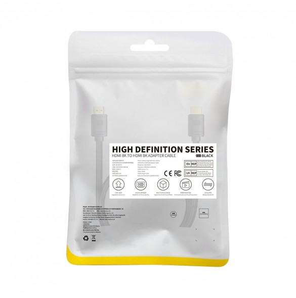 Baseus High Definition Series HDMI 2.1 8K 60Hz kabel 0,5m svart (WKGQ040001)
