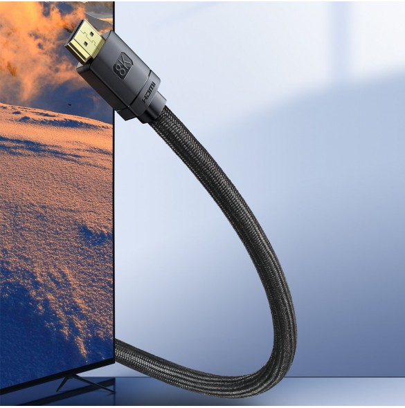 Baseus High Definition Series HDMI 8K till HDMI 8K Adapterkabel 1,5 m Svart