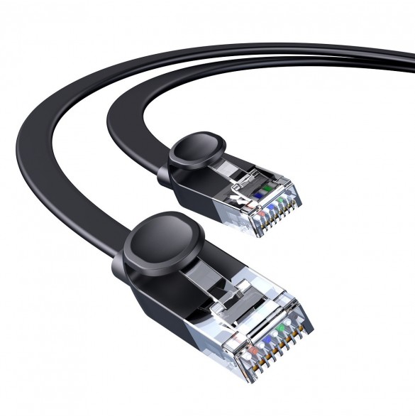 Baseus höghastighet Sex typer av RJ45 Gigabit nätverkskabel (platt kabel) 10m Svart